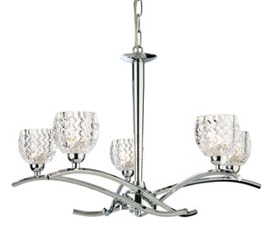 Crystal and Chrome Ceiling Pendant - 5 light