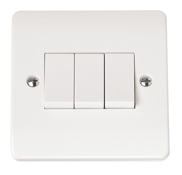 CLICK MODE 3-GANG 2-WAY 10A PLATE SWITCH