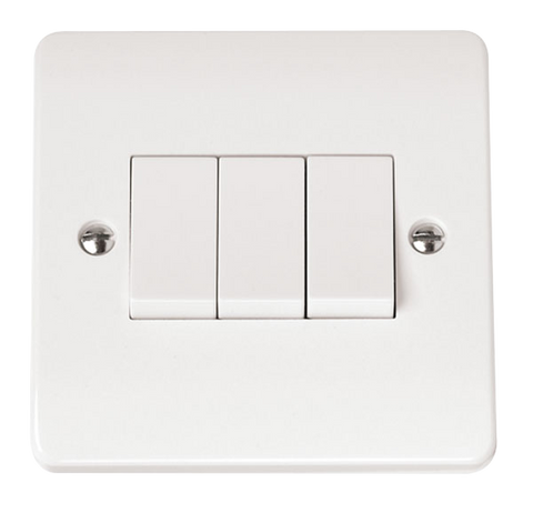 CLICK MODE 3-GANG 2-WAY 10A PLATE SWITCH