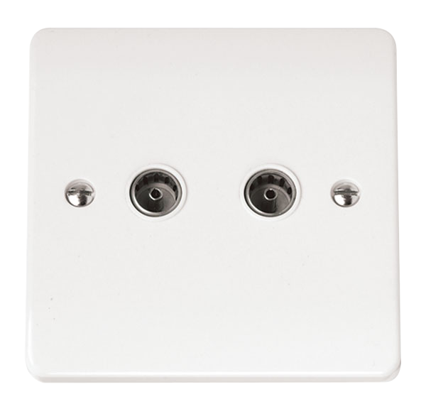 CLICK MODE COAXIAL SOCKET TWIN OUTLET