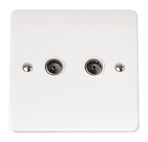 CLICK MODE COAXIAL SOCKET TWIN OUTLET