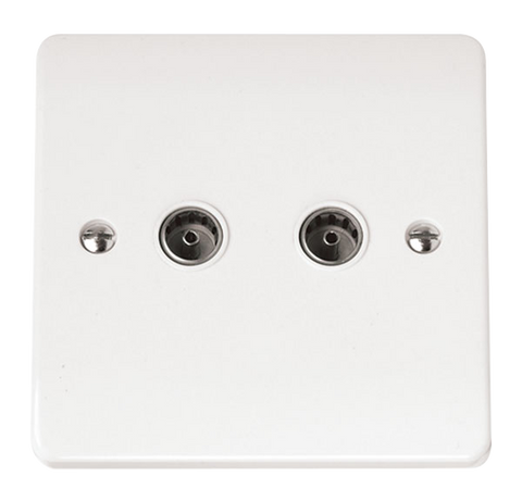 CLICK MODE COAXIAL SOCKET TWIN OUTLET