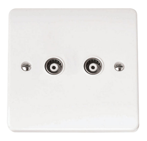 CLICK MODE ISOLATED COAXIAL SOCKET TWIN OUTLET