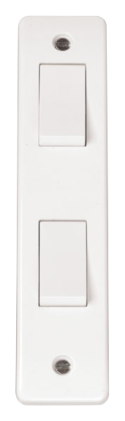 CLICK MODE 2-GANG 2-WAY 10A ARCHITRAVE PLATE SWITCH