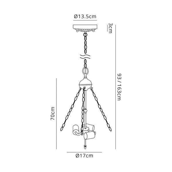 Honey Uplighter Chandelier Pendant