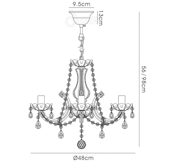 Gabrielle Traditional Chandelier (Glass)