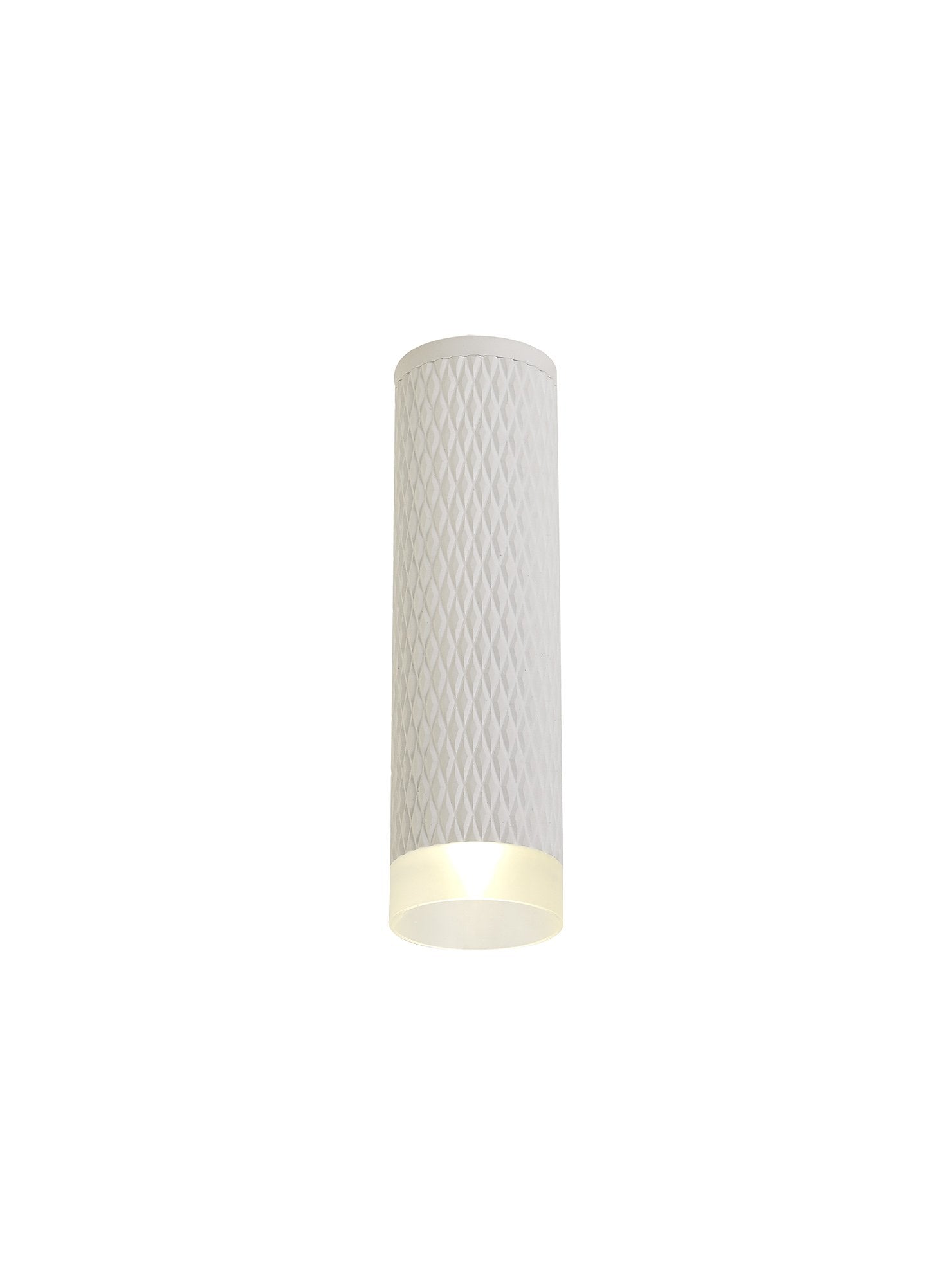 DELPH 1 Light 20cm Surface Mounted Ceiling GU10, Sand White/Acrylic Ring