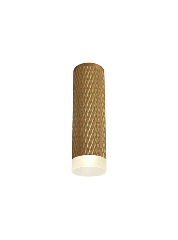 DELPH 1 Light 20cm Surface Mounted Ceiling GU10, Champagne Gold/Acrylic Ring