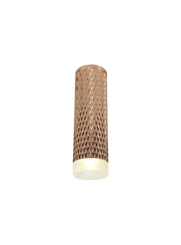 DELPH 1 Light 20cm Surface Mounted Ceiling GU10, Rose Gold/Acrylic Ring