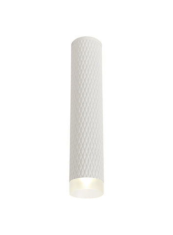 DELPH 1 Light 30cm Surface Mounted Ceiling GU10, Sand White/Acrylic Ring