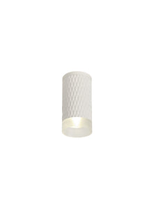 DELPH 1 Light 11cm Surface Mounted Ceiling GU10, Sand White/Acrylic Ring