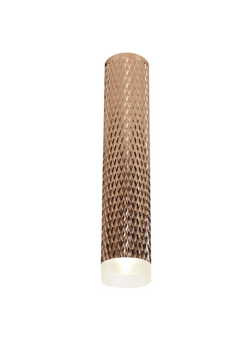 DELPH 1 Light 30cm Surface Mounted Ceiling GU10, Rose Gold/Acrylic Ring