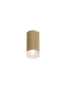 DELPH 1 Light 11cm Surface Mounted Ceiling GU10, Champagne Gold/Acrylic Ring