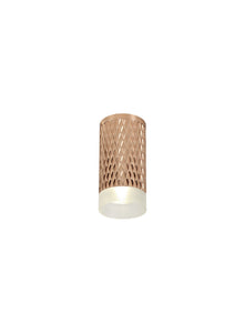 DELPH 1 Light 11cm Surface Mounted Ceiling GU10, Rose Gold/Acrylic Ring
