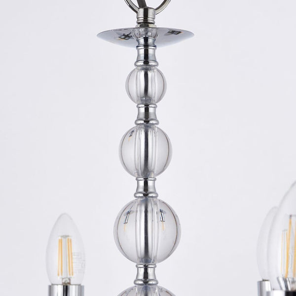 Parkstone Metal Chandelier with Glass Details